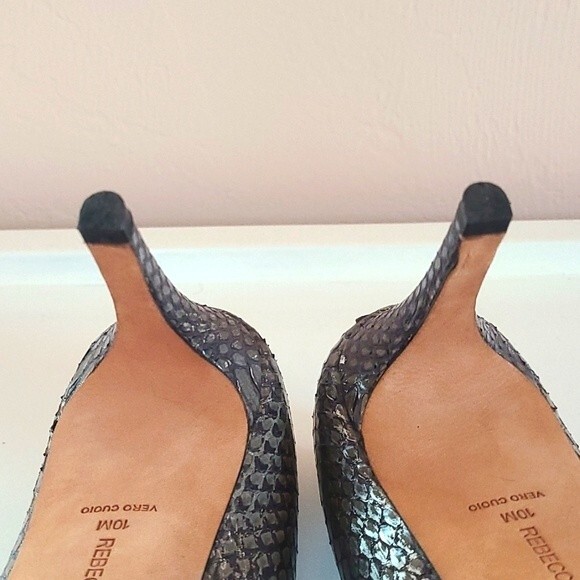 Rebecca Minkoff " Brie" D'orsay pumps, Charcoal snake print Size 10 - Picture 10 of 13
